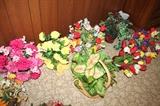 Lots of silk flowers and plants