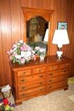 Kincaid oak dresser with mirror