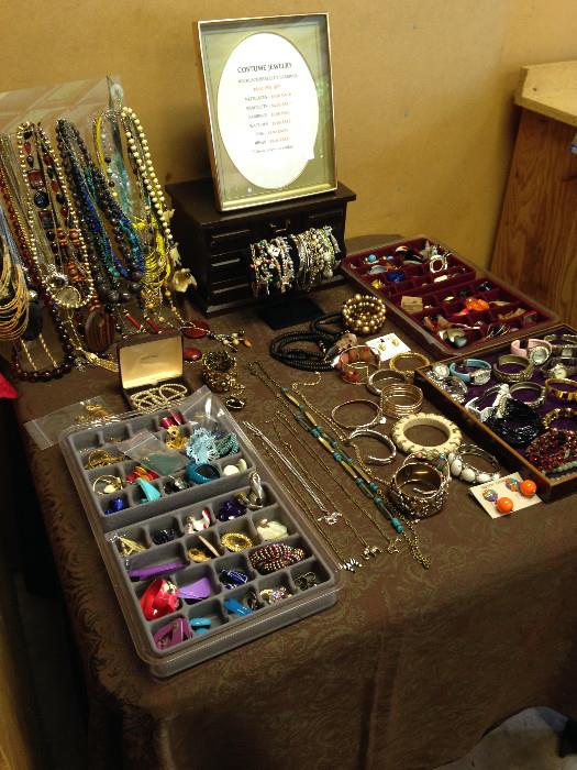 Tons of costume jewelry, Red Hat Jewelry