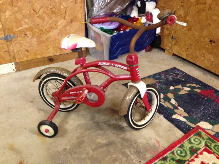 Red Flyer 1950s Bicycle with training wheels