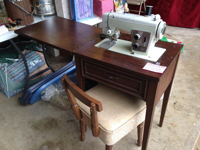 Vintage Kenmore sewing machine in cabinet, original chair also, ebay beauty!