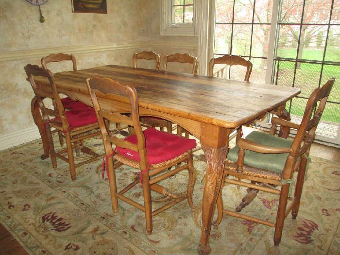  Vintage Country French Table and Ladderback Chairs - Originally purchased at Old Plank Road Antiques.