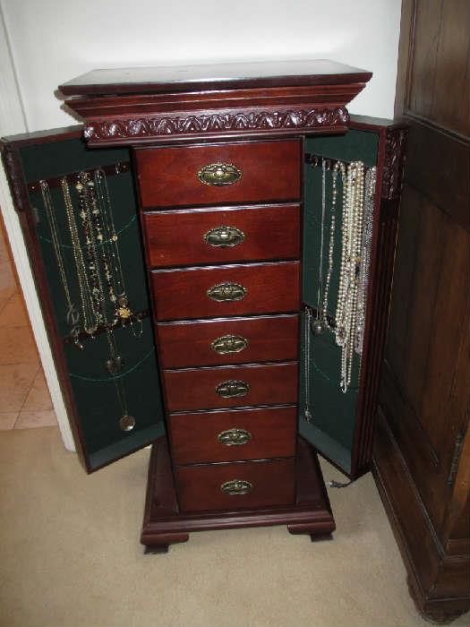TALL STANDING JEWELERY CHEST (open)
