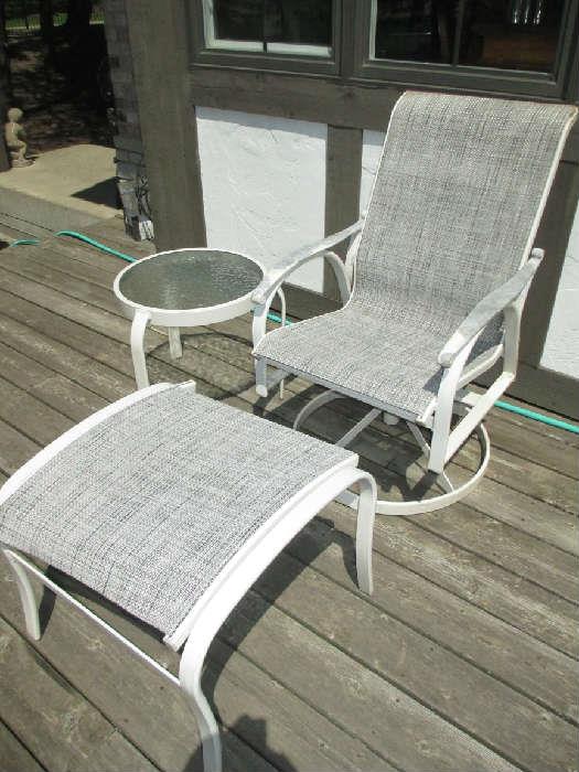 PATIO ROCKING CHAIR
PATIO FOOTSTOOL
SMALL ROUND PATIO TABLE
