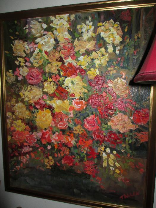 FLORAL PAINTING  SIGNED: TALLON