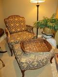 FRENCH PROVINCIAL CHAIR
WITH MATCHING OTTOMAN
