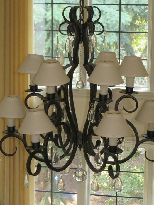  WROUGHT IRON CHANDLEIER (Living Room)
WITH LARGE TEARDROP CRYSTALS
NOTE:  if you purchase, you are responsible for disconnecting and removing.
