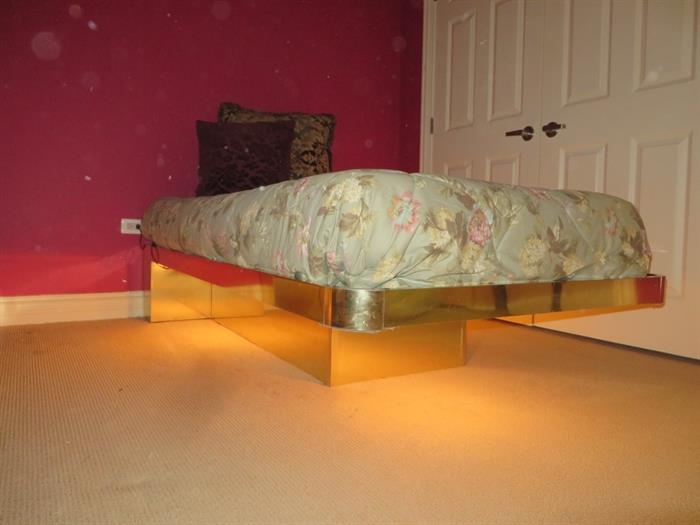 RETRO TWIN PLATFORM BED W/ MATTRESS
UNDER LIGHTING
(pair)  THERE ARE TWO!