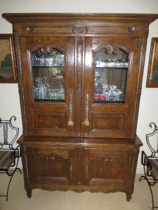 ANTIQUE FRENCH PROVINCIAL WALNUT CABINET
INTERIOR CONVERTED TO  BAR  
