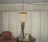 Ornate hanging crystal lamp