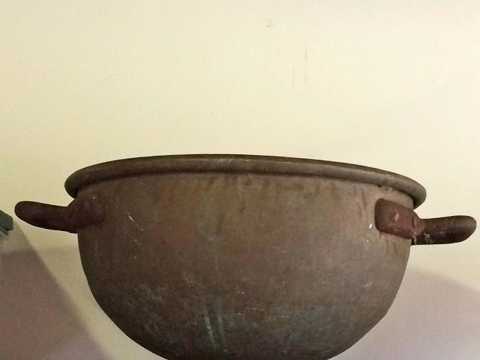 Antique copper candy kettle