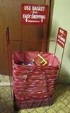 Woolworth's shopping baskets and commercial holder