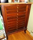 an old spool cabinet