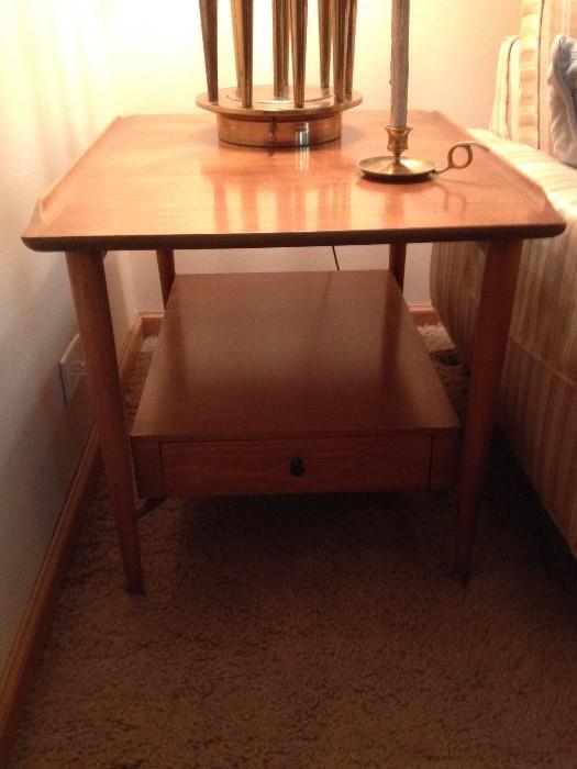 Vintage Morganton MCM end table with floating drawer. (There are 2)