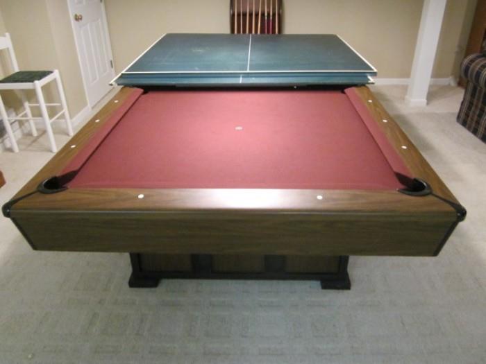 Ebonite Billiards slate top pool table.