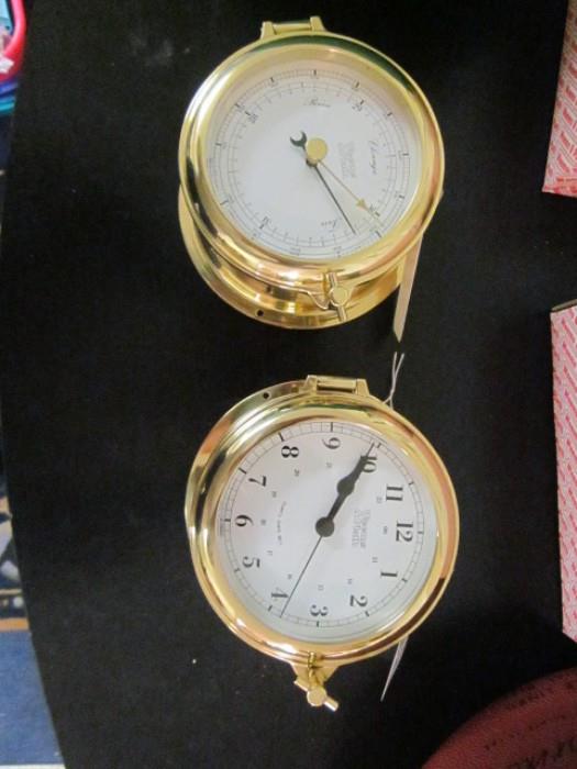 Weems & Plath bell clock and barometer.