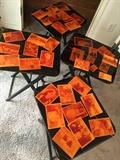 Vintage decoupage television tables