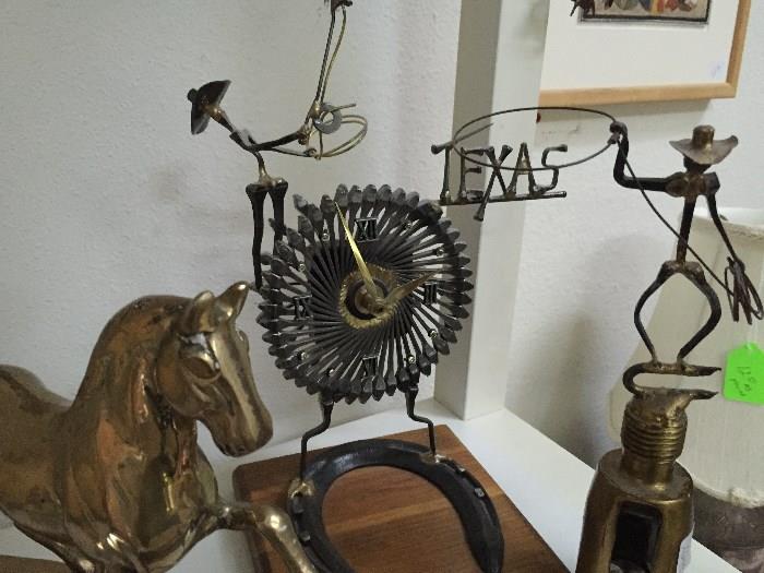 Metal assemblages and horse figurine