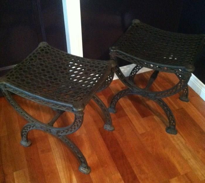 2 Iron Industrial design stools