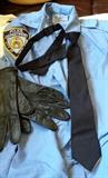 NYPD shirt, tie, gloves