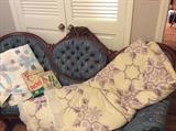 VICTORIAN SOFA & QUILTS