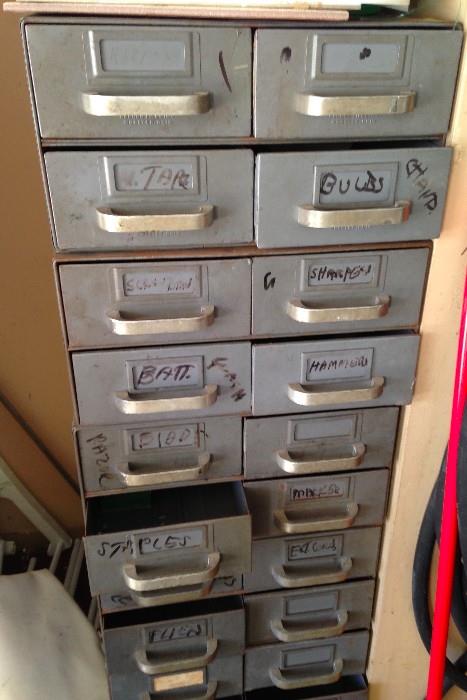 Garage metal file storage drawers