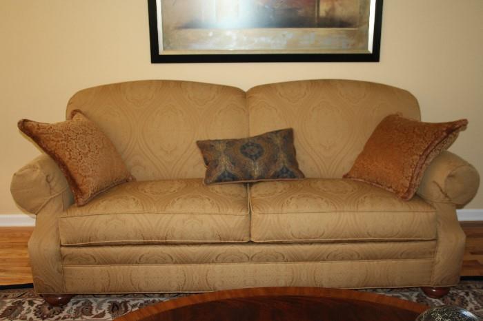 Ethan Allen Montgomery Sofa - Inside L 69", 88"  Outside length, 37" Height, 35" Deep, 21" Seat Height, 23 " Seat Depth  