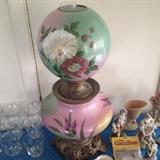 Gone with the Wind lamp (cracked globe) electrified