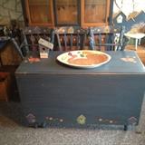 Country Cottage drop-leaf table and chairs, hutch