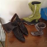 Lord & Taylor button boots & vases modeled after the classic shoe