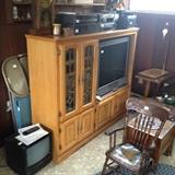 Entertainment center with several VHS players