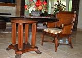 rattan table & 4 chairs $595