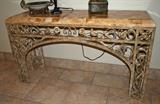 iron/metal & stone top -entry or sofa table-$595