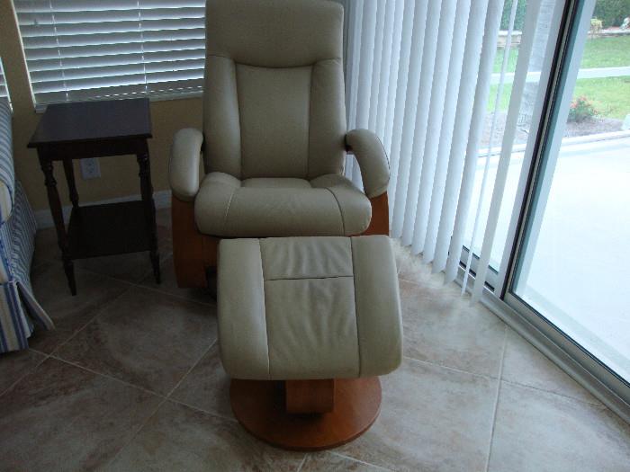 Leather Stressless chair and ottoman