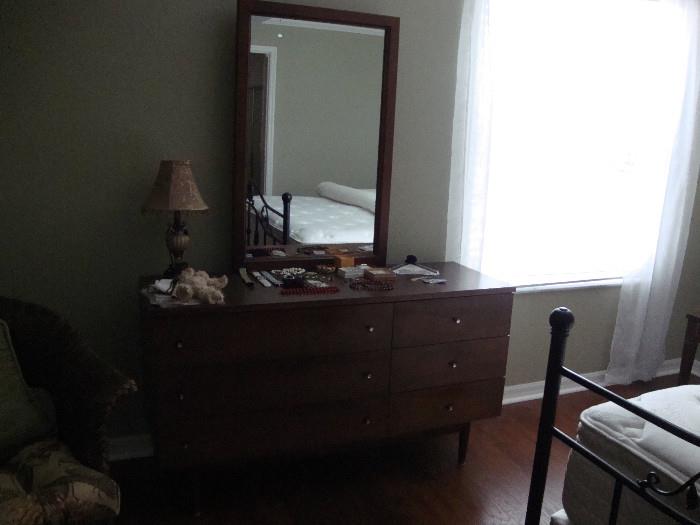 Mid Century Modern Dresser and Mirror