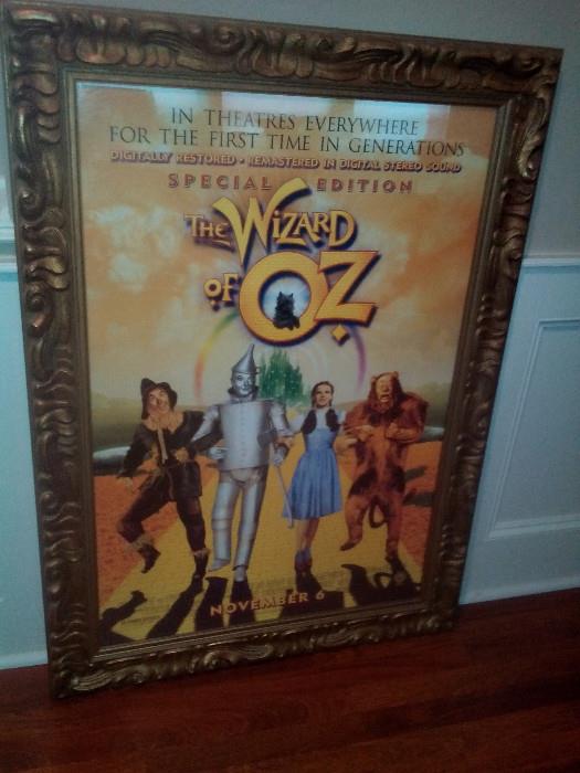 Large Movie poster framed with glass, Wizard of Oz