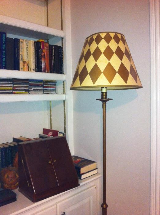Floor lamp with fun shade.