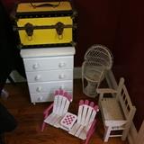 Wooden doll furniture (American Girl size).