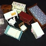 Assortment of wooden doll furniture.
