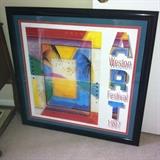 Decorative framed poster.