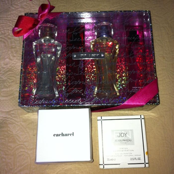 New in box Victoria's Secret and Cacharel fragrance and Joy tester in box.