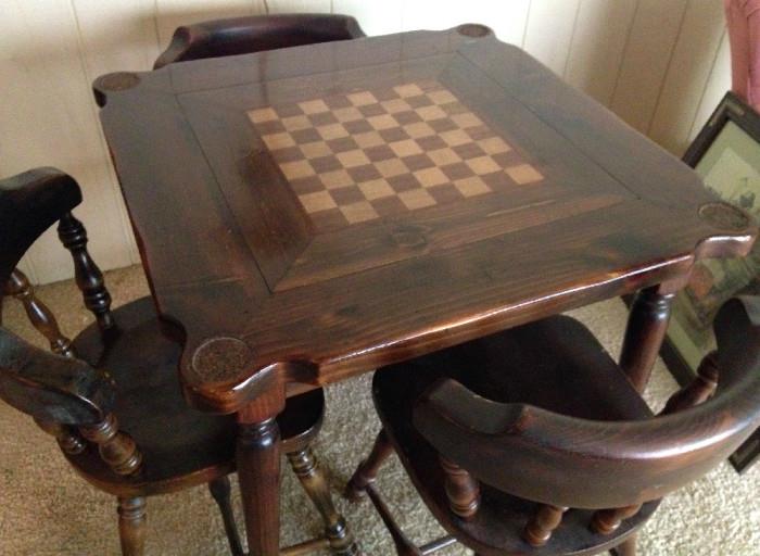 Vintage game table and chairs
