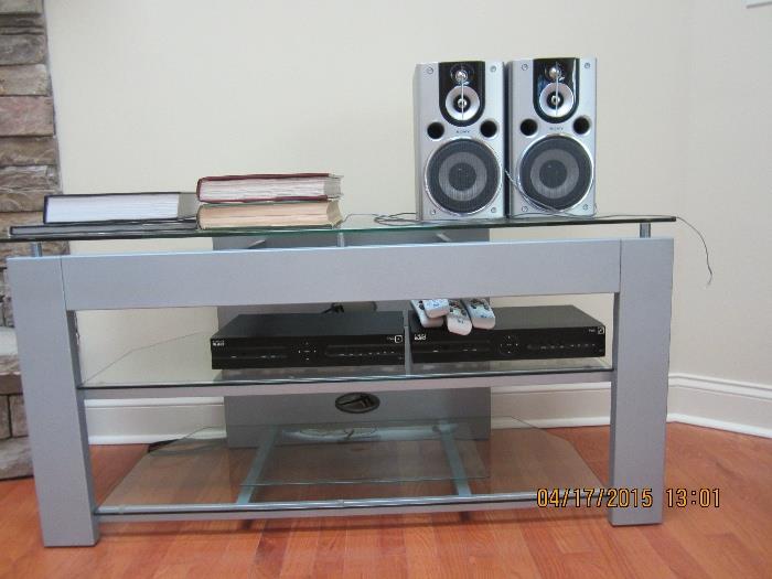 Glass and Metal Entertainment Center