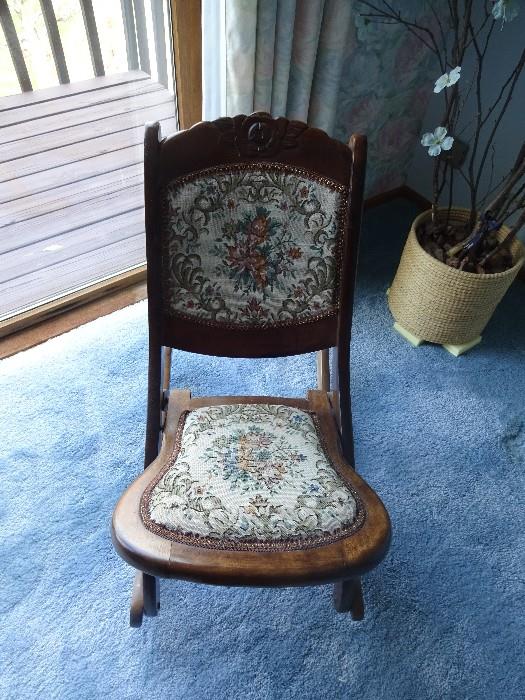 folding rocking chair, antique