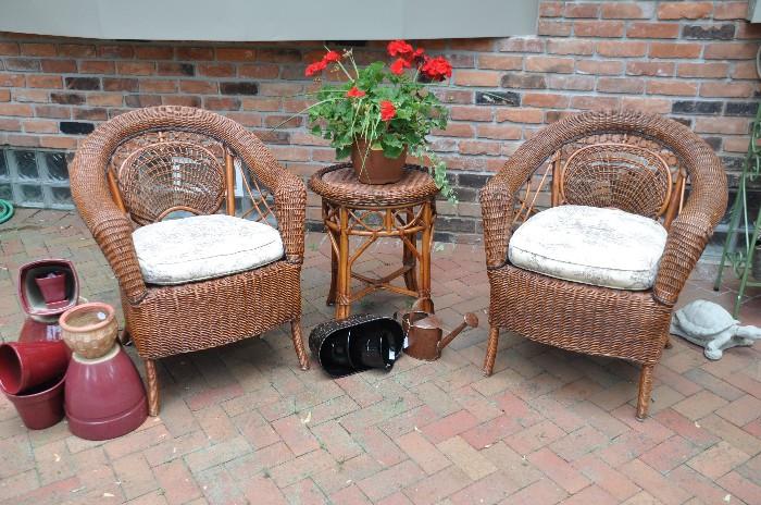 Gorgeous vintage porch furniture with down cushions