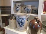 Misc. Stoneware including Blue Slip Decorated
