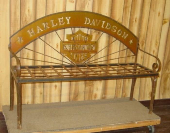 Metal Harley Davidson Bench