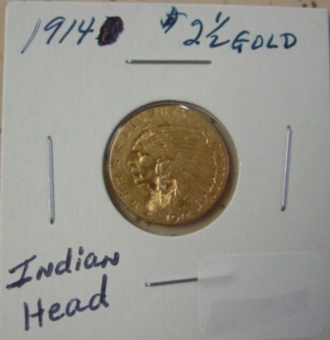 1914 Gold $2.50 Indian Head Coin