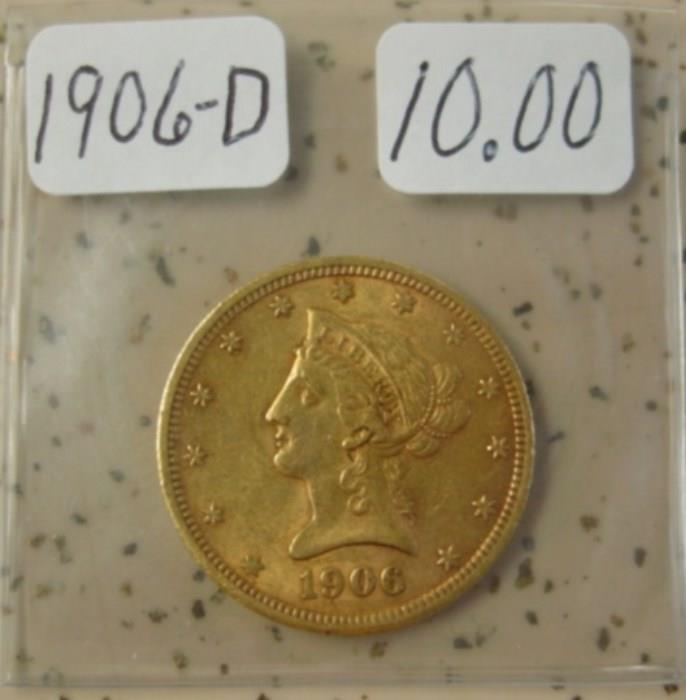 1906-D Gold $10.00 Coin