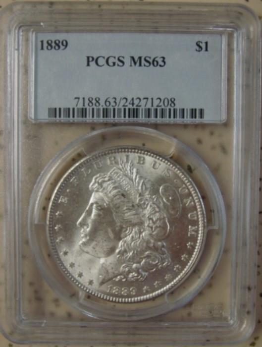 PCGS MS 63 1889 Morgan Dollar